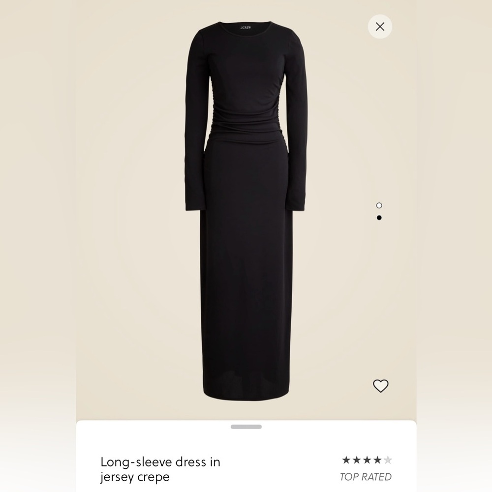 NWT black long sleeve jersey dress